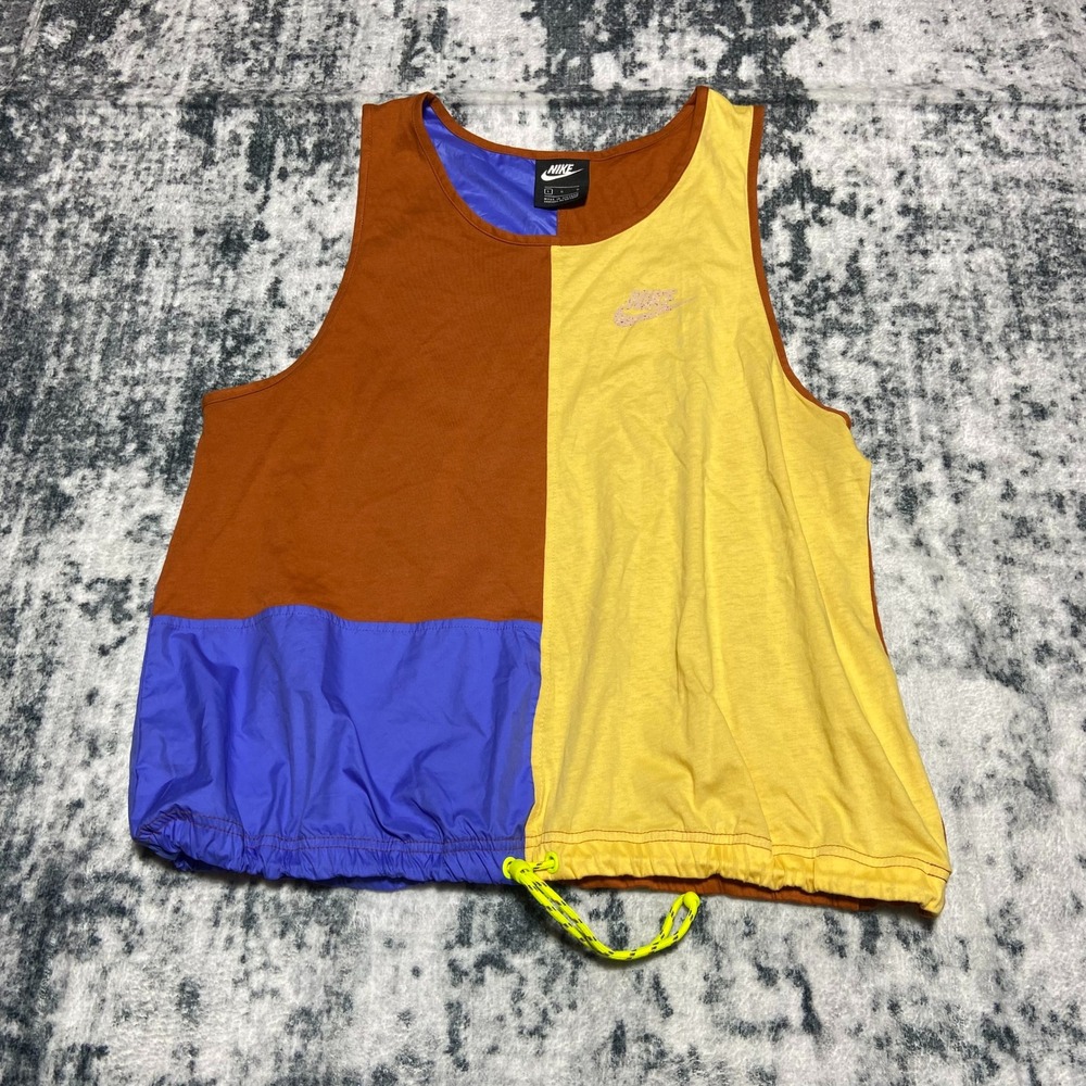 Nike Colorblock Tank Top Drawstring Waist‎ Athletic Sportswear Size Large